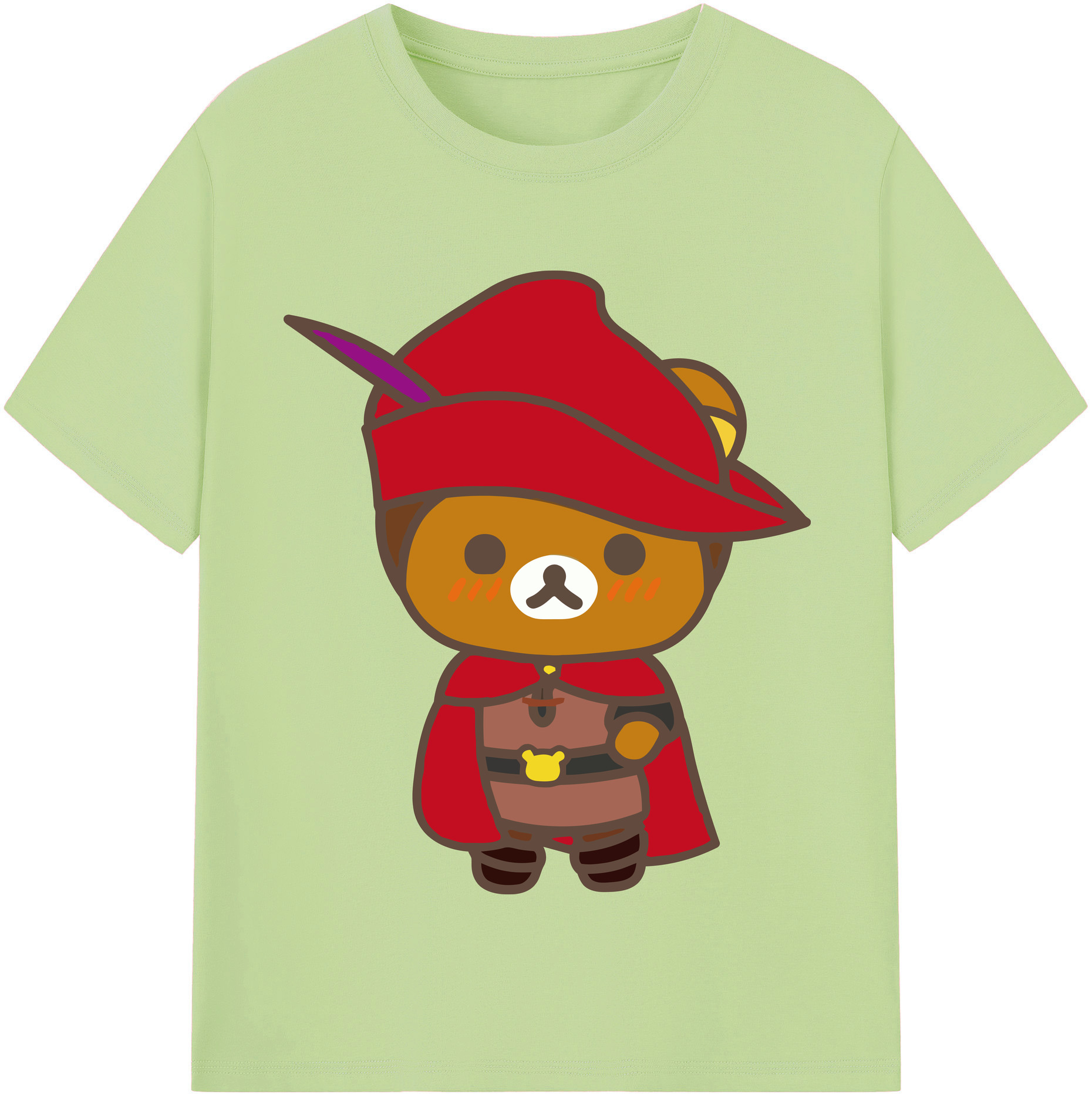 （画像用） リラックマ リラックマ キイロイトリ Rilakkuma Korilakkuma Kiiroitori 綿100％半袖Tシャツ（フロントプリント）
